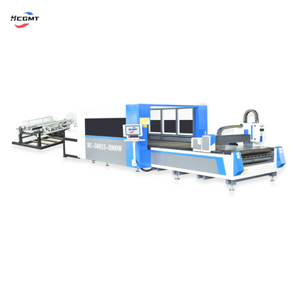 Hcgmt® Four-in-one Decoil-Leveling-Geared Feeding-Fiber Laser Cutting-Ink-Jet Printing Production Line