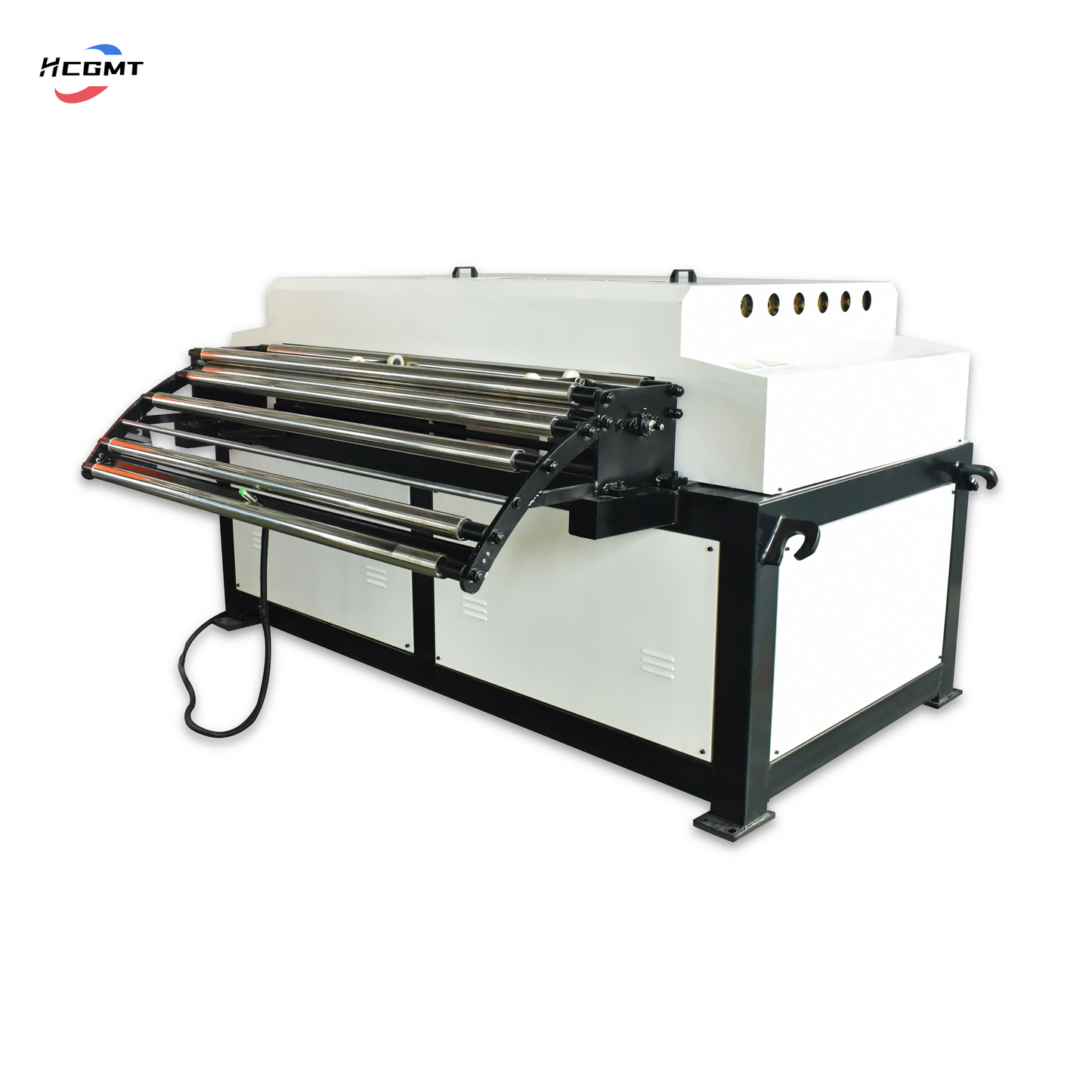 Hcgmt® Four-in-one Decoil-Leveling-Geared Feeding-Fiber Laser Cutting-Ink-Jet Printing Production Line